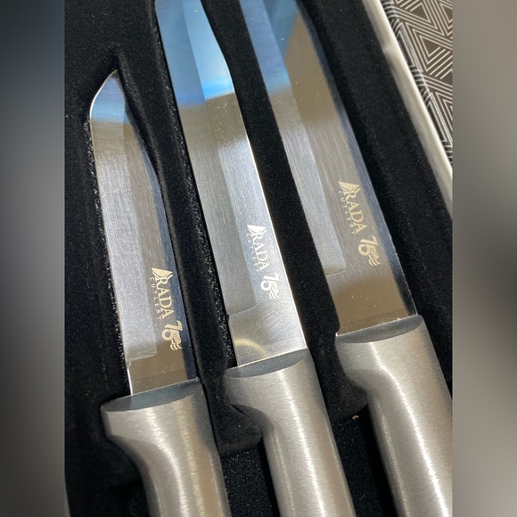 NIB Rada Cutlery Authentic 75th Anniversary Sharp Silver Stainless Steel Knives - Picture 3 of 3